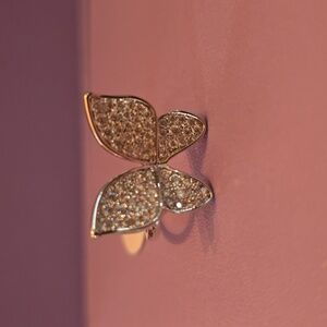 Melinda Maria Paloma Butterfly Ring Pave Pavé Diamondettes Silver Sz 6 New FIRM